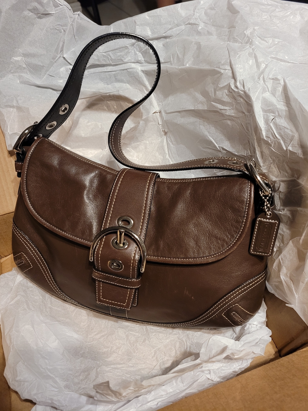 Vintage Coach Soho Buckle Flap Shoulder Bag